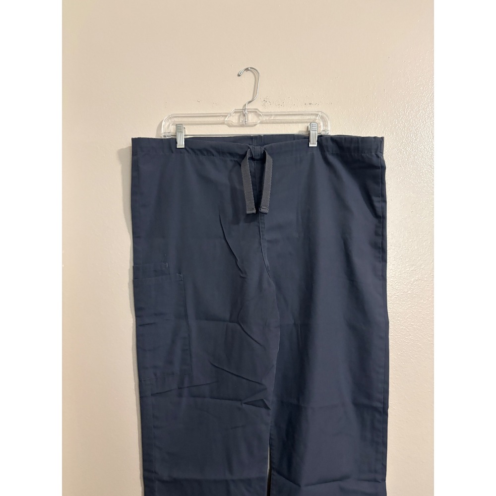 UA Scrubs Uniform Advantage Mens Unisex Medium Gray Cargo Drawstring Scrub Pants